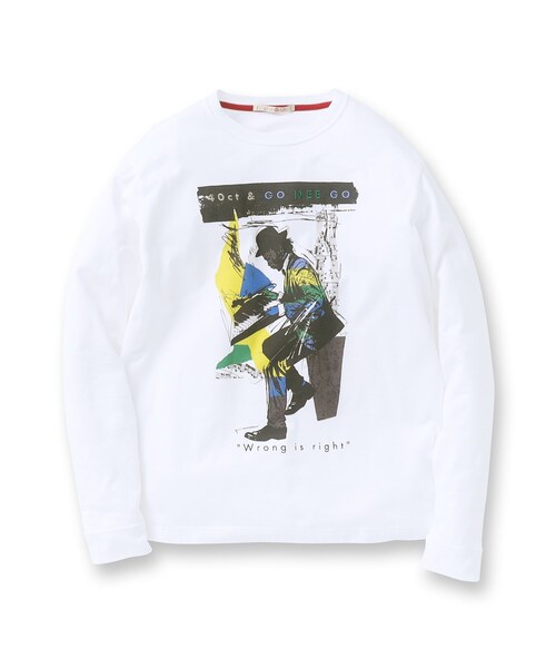 40ｃｔ＆525（フォーティーカラッツアンドゴーニーゴ）の「◆【Sサイズ～】ピアニストプリントTシャツ（Tシャツ/カットソー・メンズ・ホワイト/ライトグレー/ライトベージュ・01/02/03/04）」の9枚目の写真