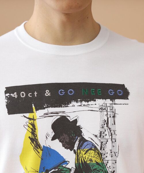 40ｃｔ＆525（フォーティーカラッツアンドゴーニーゴ）の「◆【Sサイズ～】ピアニストプリントTシャツ（Tシャツ/カットソー・メンズ・ホワイト/ライトグレー/ライトベージュ・01/02/03/04）」の4枚目の写真