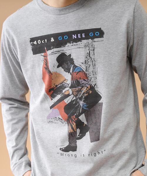 40ｃｔ＆525（フォーティーカラッツアンドゴーニーゴ）の「◆【Sサイズ～】ピアニストプリントTシャツ（Tシャツ/カットソー・メンズ・ホワイト/ライトグレー/ライトベージュ・01/02/03/04）」の19枚目の写真
