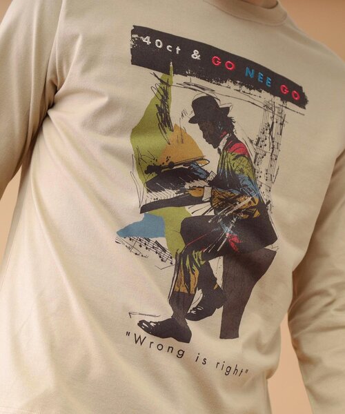 40ｃｔ＆525（フォーティーカラッツアンドゴーニーゴ）の「◆【Sサイズ～】ピアニストプリントTシャツ（Tシャツ/カットソー・メンズ・ホワイト/ライトグレー/ライトベージュ・01/02/03/04）」の22枚目の写真