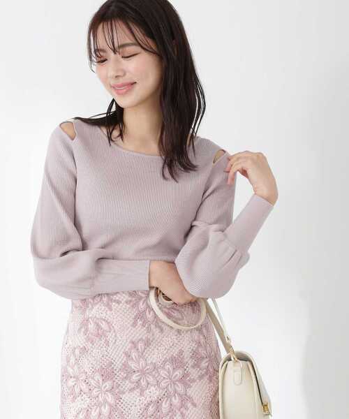 PROPORTION BODY DRESSING（プロポーションボディドレッシング）の「ショルダースリットニット / 1213170307（ニット/セーター・レディース・ブルー/グレー/ホワイト系その他・FREE）」の2枚目の写真