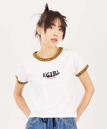 X-girl | LEOPARD TRIM S/S BABY TEE(Tシャツ/カットソー)