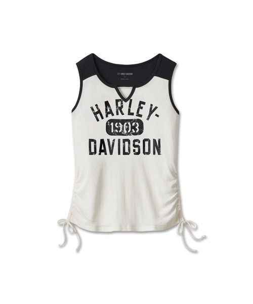 Harley-Davidson(ハーレーダビッドソン)の「レースハーノースリーブニットトップ(Tシャツ/カットソー・レディース・ホワイト・X-SMALL/SMALL/MEDIUM/LARGE/X-LARGE)」の3枚目の写真