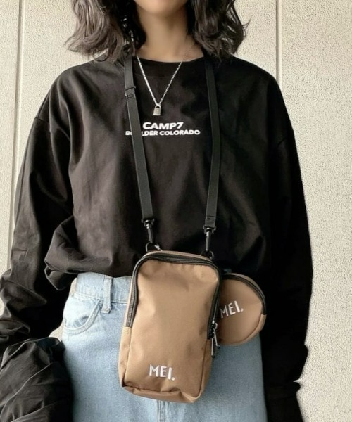 MEI（メイ）の「【MEI】MEIミニポーチショルダー（ショルダーバッグ・レディース・ブラック/ブラウン・ONE SIZE）」の2枚目の写真