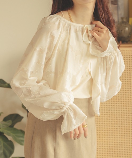 Ambre Neige（アンブルネージュ）の「【前後２WAY】オパールボレロブラウス／WEB/EC限定商品（シャツ/ブラウス・レディース・ダークブラウン/アイボリー/ピンクベージュ・FREE）」の9枚目の写真