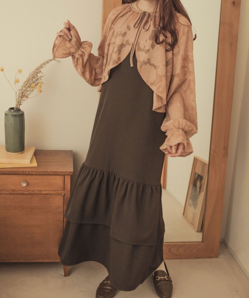 Ambre Neige（アンブルネージュ）の「【前後２WAY】オパールボレロブラウス／WEB/EC限定商品（シャツ/ブラウス・レディース・ダークブラウン/アイボリー/ピンクベージュ・FREE）」の8枚目の写真