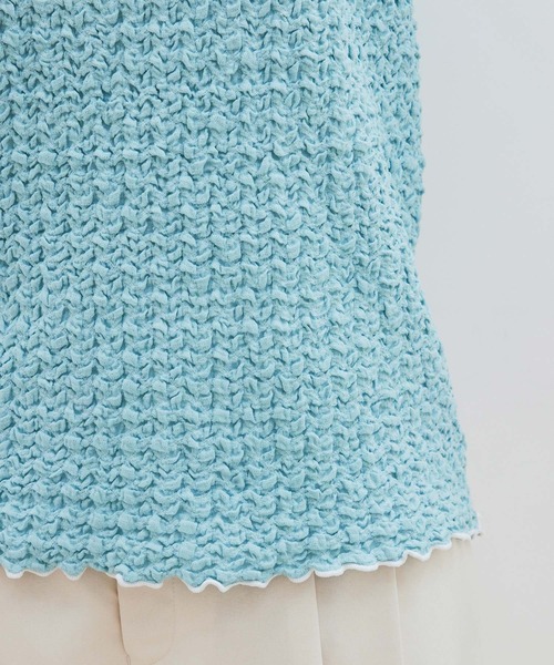 VIS（ビス）の「ふくれジャガード5分袖カットソー（Tシャツ/カットソー・レディース・ブラック/サックスブルー/ホワイト・FREE）」の11枚目の写真