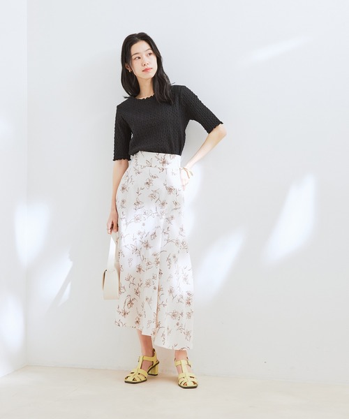 VIS（ビス）の「ふくれジャガード5分袖カットソー（Tシャツ/カットソー・レディース・ブラック/サックスブルー/ホワイト・FREE）」の20枚目の写真