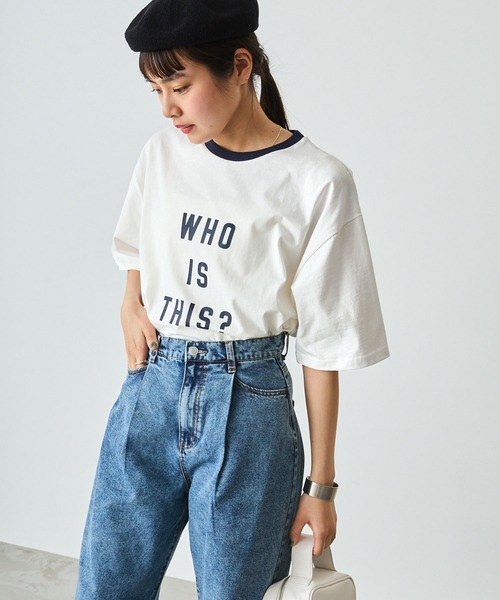 forksy.（フォルクシー）の「【forksy.】リンガーグラフィックTシャツ（Tシャツ/カットソー・レディース・アイボリー/オフホワイト・FREE）」の2枚目の写真
