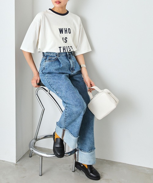 forksy.（フォルクシー）の「【forksy.】リンガーグラフィックTシャツ（Tシャツ/カットソー・レディース・アイボリー/オフホワイト・FREE）」の4枚目の写真