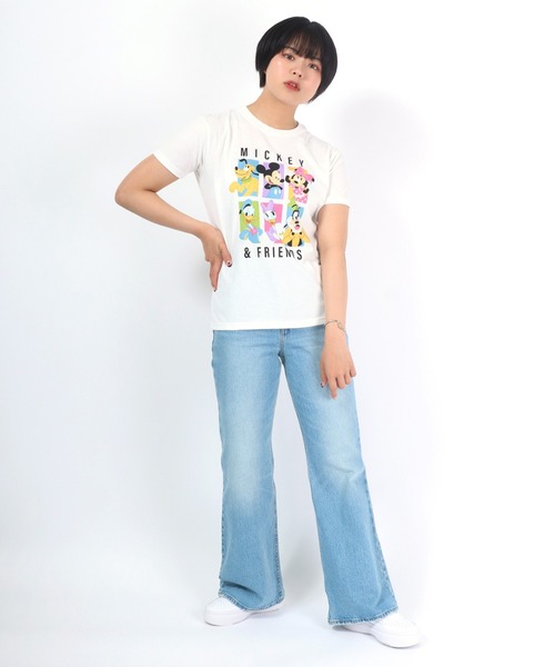 Disney(ディズニー)の「Disney(ディズニー)ミッキーマウス・ミニーマウス・オールスターキャラクタープリントTシャツ(Tシャツ/カットソー・レディース・スミクロ/ベージュ系その他/オフホワイト/ピンク・L/M)」の21枚目の写真