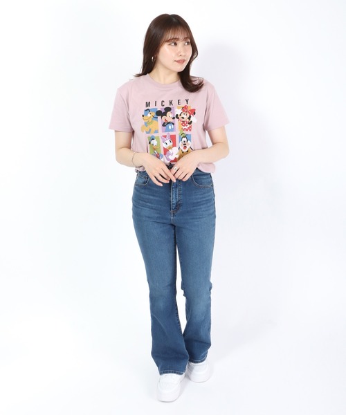 Disney(ディズニー)の「Disney(ディズニー)ミッキーマウス・ミニーマウス・オールスターキャラクタープリントTシャツ(Tシャツ/カットソー・レディース・スミクロ/ベージュ系その他/オフホワイト/ピンク・L/M)」の5枚目の写真