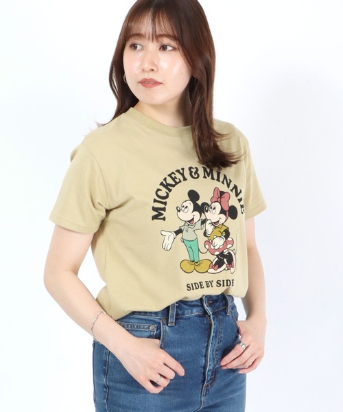 Disney(ディズニー)の「Disney(ディズニー)ミッキーマウス・ミニーマウス・オールスターキャラクタープリントTシャツ(Tシャツ/カットソー・レディース・スミクロ/ベージュ系その他/オフホワイト/ピンク・L/M)」の10枚目の写真