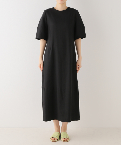 IENA コットンナイロンフォルムワンピース　maison ネイビー　36 中古・古着通販】IENA (イエナ) maison コットンナイロン