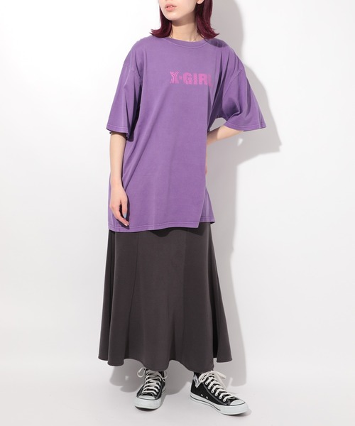 Tシャツ カットソー レディース 半袖　パープル　XL X-girl（エックスガール）の「X-GIRL GARDEN S/S TEE
