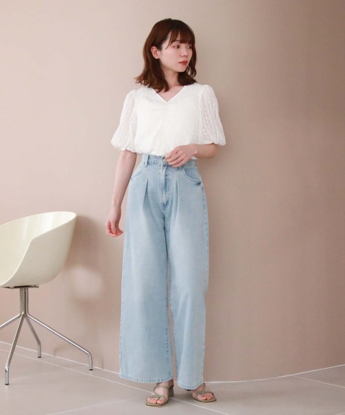 archives（アルシーヴ）の「ドビーフロントギャザーブラウス（シャツ/ブラウス・レディース・ブラック/アイボリー・MEDIUM）」の8枚目の写真