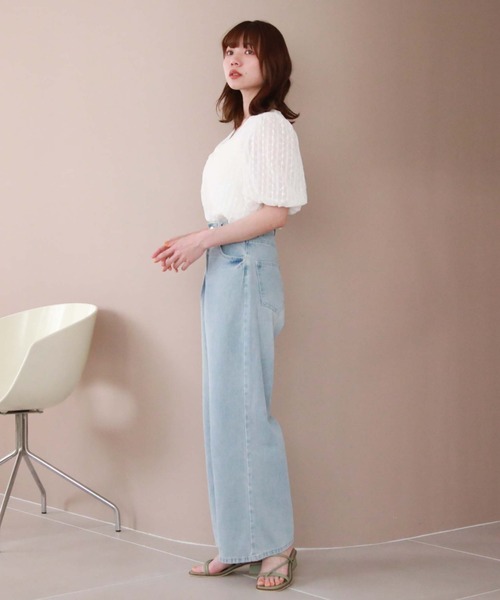 archives（アルシーヴ）の「ドビーフロントギャザーブラウス（シャツ/ブラウス・レディース・ブラック/アイボリー・MEDIUM）」の9枚目の写真