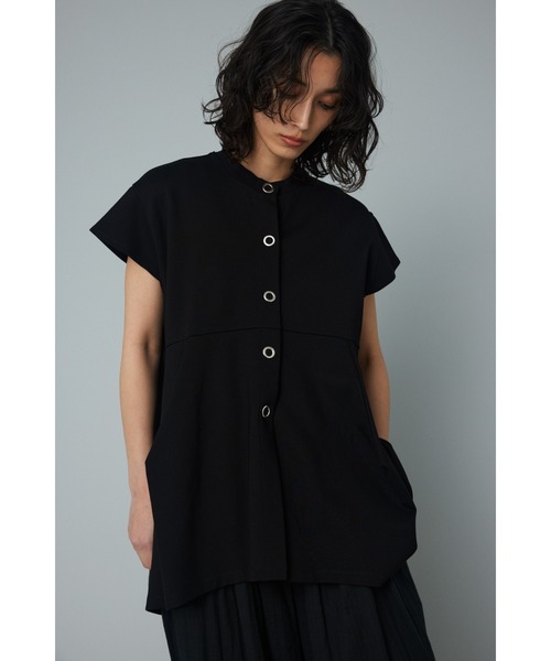 HeRIN.CYE（ヘリンドットサイ）の「French sleeve ponte tops (フレンチ スリーブ ポンチ トップス)（Tシャツ/カットソー・レディース・ブラック/ベージュ/レッド・FREE）」の6枚目の写真