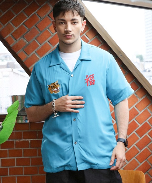 HOUSTON（ヒューストン）の「HOUSTON スカシャツ（VIETNAM）（シャツ/ブラウス・メンズ・ブラック/ターコイズブルー/ベージュ・LARGE/MEDIUM/X-LARGE）」の3枚目の写真