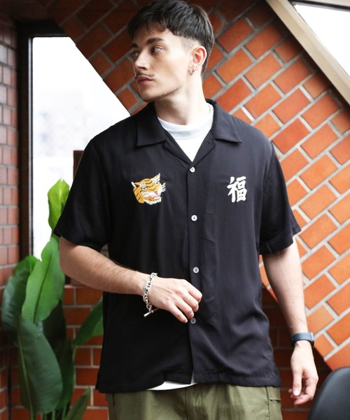 HOUSTON（ヒューストン）の「HOUSTON スカシャツ（VIETNAM）（シャツ/ブラウス・メンズ・ブラック/ターコイズブルー/ベージュ・LARGE/MEDIUM/X-LARGE）」の2枚目の写真