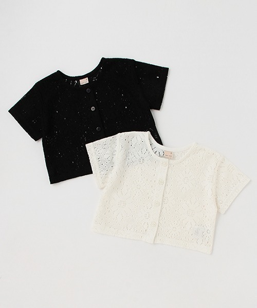 petit main（プティマイン）の「【リンク】レースカーディガン★（シャツ/ブラウス・キッズ・ブラック/オフホワイト・M/S/L）」の9枚目の写真