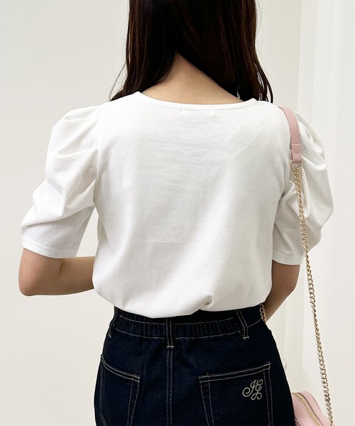 INGNI(イング)の「パール付きパワショルTシャツ(Tシャツ/カットソー・レディース・ミント/オフホワイト/ブラック・M)」の10枚目の写真