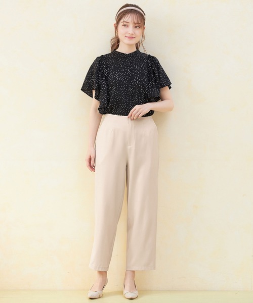alotta(アロッタ)の「バックレースアップストレートパンツ(その他パンツ・レディース・ラベンダー/ライトベージュ/ブラック・M/L/LL/3L)」の6枚目の写真