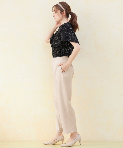 alotta(アロッタ)の「バックレースアップストレートパンツ(その他パンツ・レディース・ラベンダー/ライトベージュ/ブラック・M/L/LL/3L)」の7枚目の写真