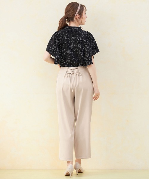 alotta(アロッタ)の「バックレースアップストレートパンツ(その他パンツ・レディース・ラベンダー/ライトベージュ/ブラック・M/L/LL/3L)」の8枚目の写真