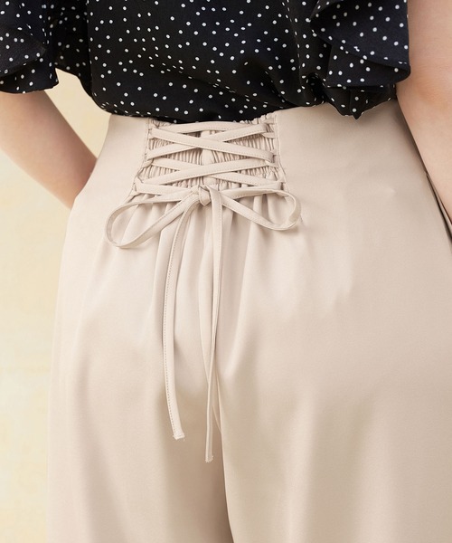 alotta(アロッタ)の「バックレースアップストレートパンツ(その他パンツ・レディース・ラベンダー/ライトベージュ/ブラック・M/L/LL/3L)」の10枚目の写真