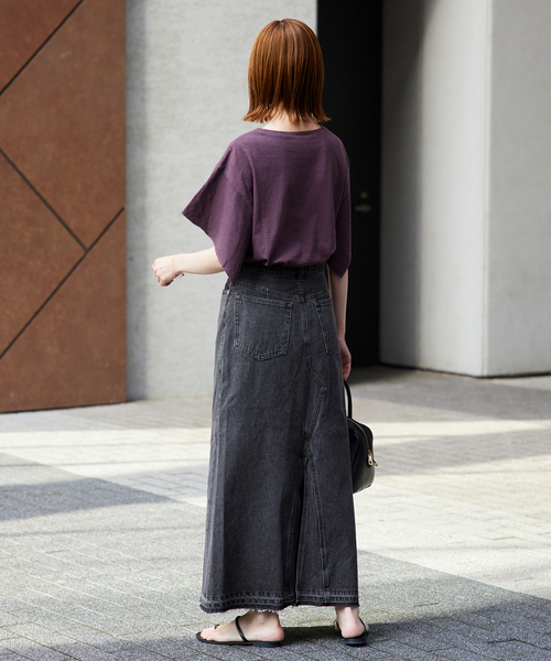 SLOBE IENA（スローブイエナ）の「LE DENIM REMAKE FLARE スカート（デニムスカート・レディース・ブラック系その他・36/38）」の5枚目の写真