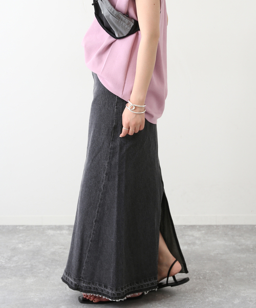SLOBE IENA（スローブイエナ）の「LE DENIM REMAKE FLARE スカート（デニムスカート・レディース・ブラック系その他・36/38）」の19枚目の写真