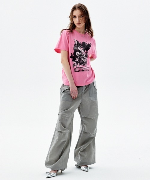 runningHIGH(ランニングハイ)の「【RUNNING HIGH 】RUIN ME ハーフスリーブ Tシャツ / RUIN ME H/S TEE(Tシャツ/カットソー・レディース・ピンク/ホワイト/ブラック・LARGE/MEDIUM)」の4枚目の写真