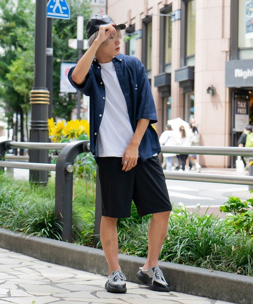 UNIIT(ユニット)の「【UNIIT/ユニット】 ポリエステルツイル ワイドシルエット ショートパンツ セットアップ対応可能アイテム イージーケア 吸水速乾(その他パンツ・メンズ・ブラック/ブルー系その他・MEDIUM/LARGE)」の5枚目の写真