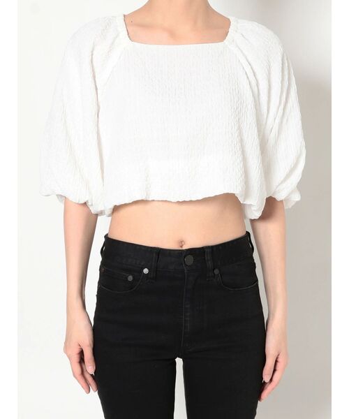MURUA（ムルーア）の「バルーンショートトップス（シャツ/ブラウス・レディース・ホワイト/ブラック・FREE）」の13枚目の写真