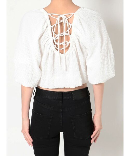 MURUA（ムルーア）の「バルーンショートトップス（シャツ/ブラウス・レディース・ホワイト/ブラック・FREE）」の15枚目の写真