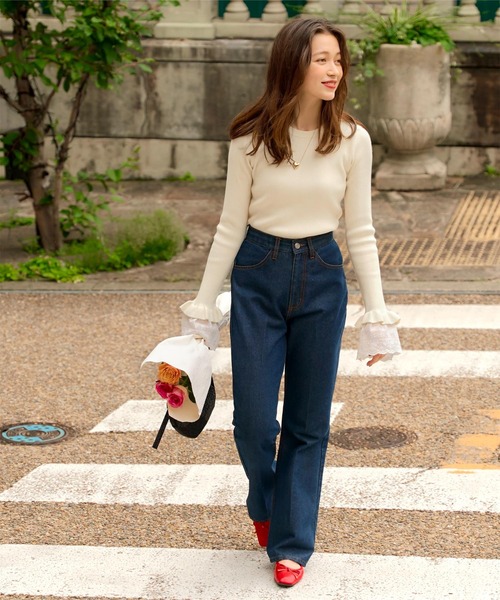 titivate(ティティベイト)の「クルーネック袖口レース2wayリブニット(ニット/セーター・レディース・アイボリー/ネイビー/ブラック・S/M)」の22枚目の写真