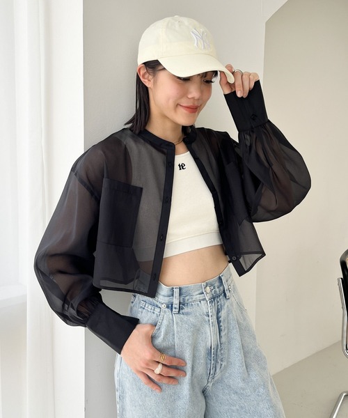 ノーカラー メッシュジャケットとシアーシャツ シワになりにくい】シアーメッシュジャケット – Sirin Online Store