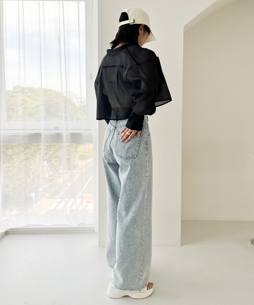 Heather(ヘザー)の「シアーノーカラーシャツ 969877(シャツ/ブラウス・レディース・ブラック/オフホワイト/ブラウン・FREE)」の14枚目の写真