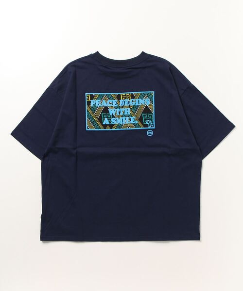 tシャツ 「moyan ecri」メッセージプリントTシャツmessage　illustration Tshirt レディース メンズ moyan ecri>messageワンポイント＆バックプリント パッチ刺繍T