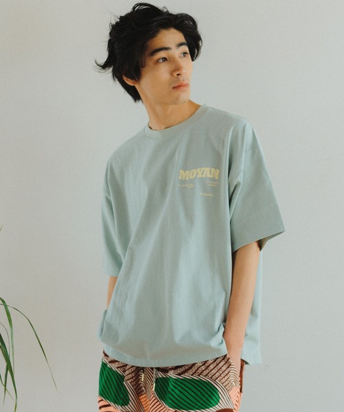 tシャツ 「moyan ecri」メッセージプリントTシャツmessage　illustration Tshirt レディース メンズ moyan ecri>messageワンポイント＆バックプリント パッチ刺繍T