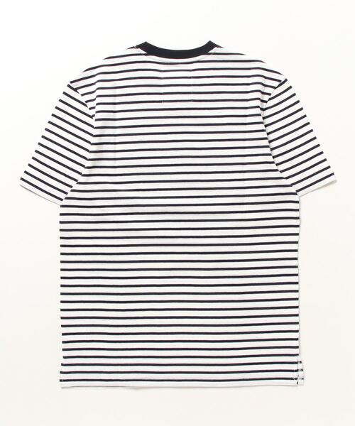 HIPANDA(ハイパンダ)の「HIPANDA ハイパンダ メンズ ストライプ Tシャツ(Tシャツ/カットソー・メンズ・ブルー・SMALL/XX-LARGE/MEDIUM/X-LARGE/LARGE)」の5枚目の写真