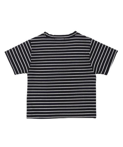 Figments（フィグメンツ）の「ボーダークロップドトップス（Tシャツ/カットソー・レディース・ブラック/ホワイト・FREE）」の17枚目の写真