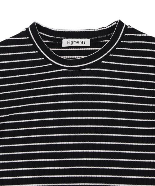 Figments（フィグメンツ）の「ボーダークロップドトップス（Tシャツ/カットソー・レディース・ブラック/ホワイト・FREE）」の18枚目の写真