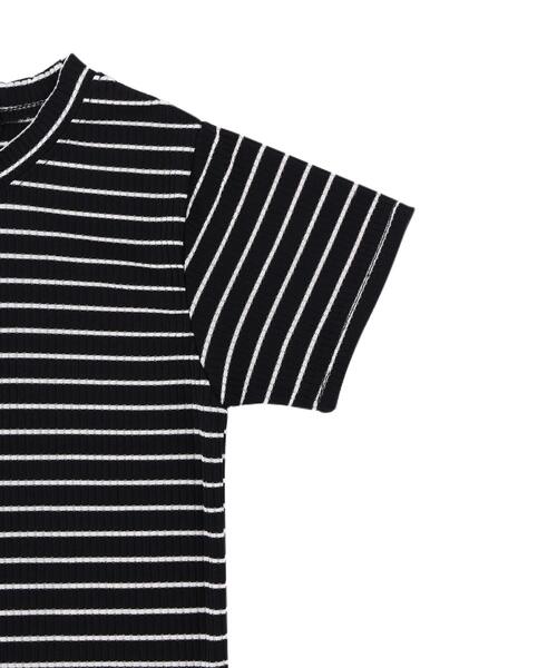 Figments（フィグメンツ）の「ボーダークロップドトップス（Tシャツ/カットソー・レディース・ブラック/ホワイト・FREE）」の19枚目の写真