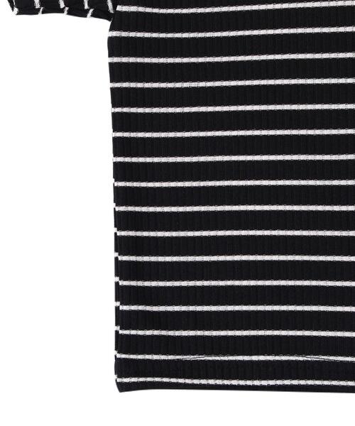 Figments（フィグメンツ）の「ボーダークロップドトップス（Tシャツ/カットソー・レディース・ブラック/ホワイト・FREE）」の20枚目の写真