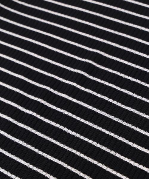 Figments（フィグメンツ）の「ボーダークロップドトップス（Tシャツ/カットソー・レディース・ブラック/ホワイト・FREE）」の21枚目の写真