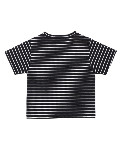 Figments（フィグメンツ）の「ボーダークロップドトップス（Tシャツ/カットソー・レディース・ブラック/ホワイト・FREE）」の8枚目の写真