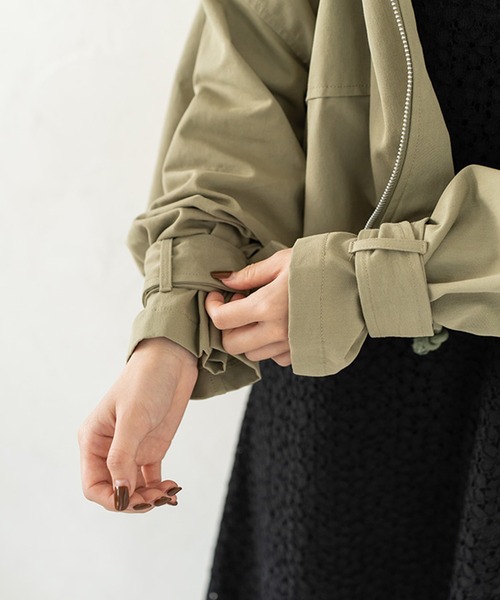 chocomee（チョコミー）の「アースカラーブルゾン/earth color blouson（ブルゾン・レディース・カーキ/アイボリー・FREE）」の6枚目の写真