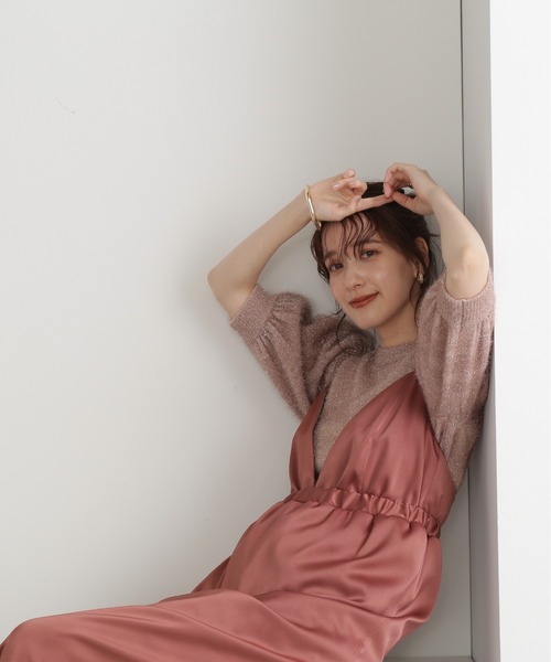 N.（N. Natural Beauty Basic）（エヌエヌナチュラルビューティーベーシック）の「◆サテンバルーンキャミワンピース（ワンピース・レディース・ピンク/ブルーグレー・MEDIUM）」の15枚目の写真